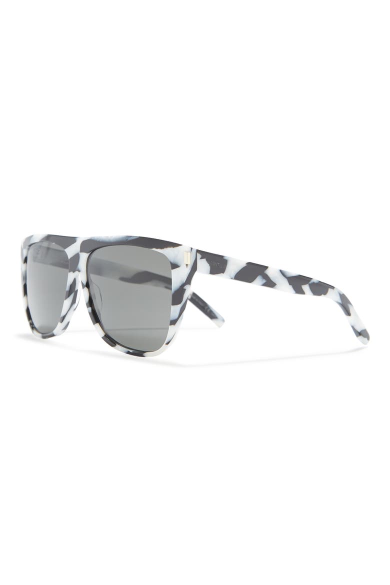59mm Square Rectangle Sunglasses, Alternate, color, BLACK BLACK GREY/GRY