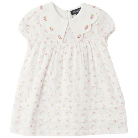 Floral Gauze Dress with Scallop Collar (Toddler, Little Kid & Big Kid)