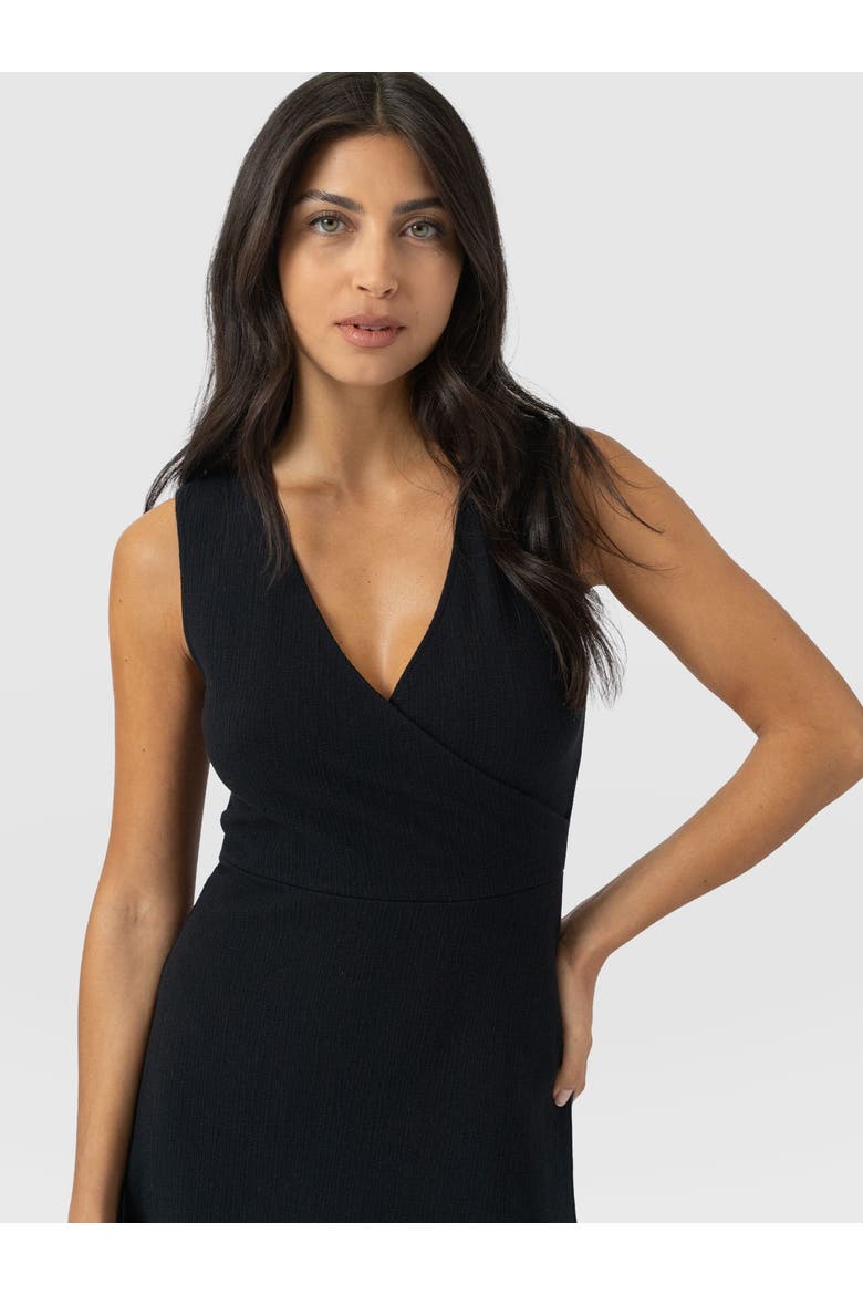 Sleeveless Maggie Wrap Dress, Alternate, color, Black Textured