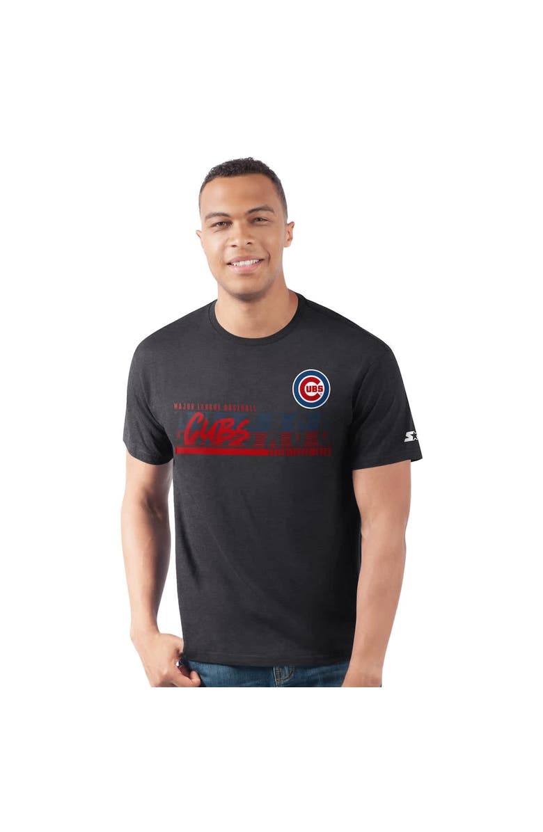 STARTER Men's Starter Heather Black Chicago Cubs Prime Time Team T-Shirt, Main, color, Heather Black