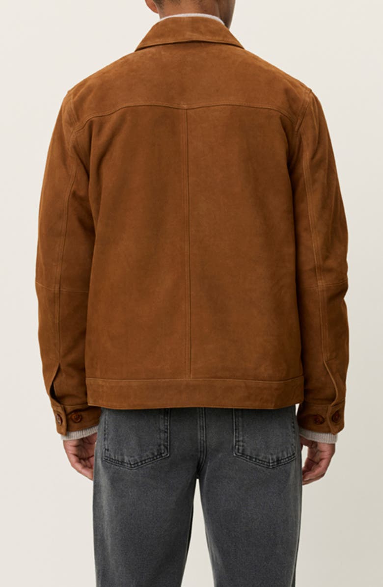 Les Deux Nyle Goatskin Suede Coach's Jacket, Alternate, color, Brown