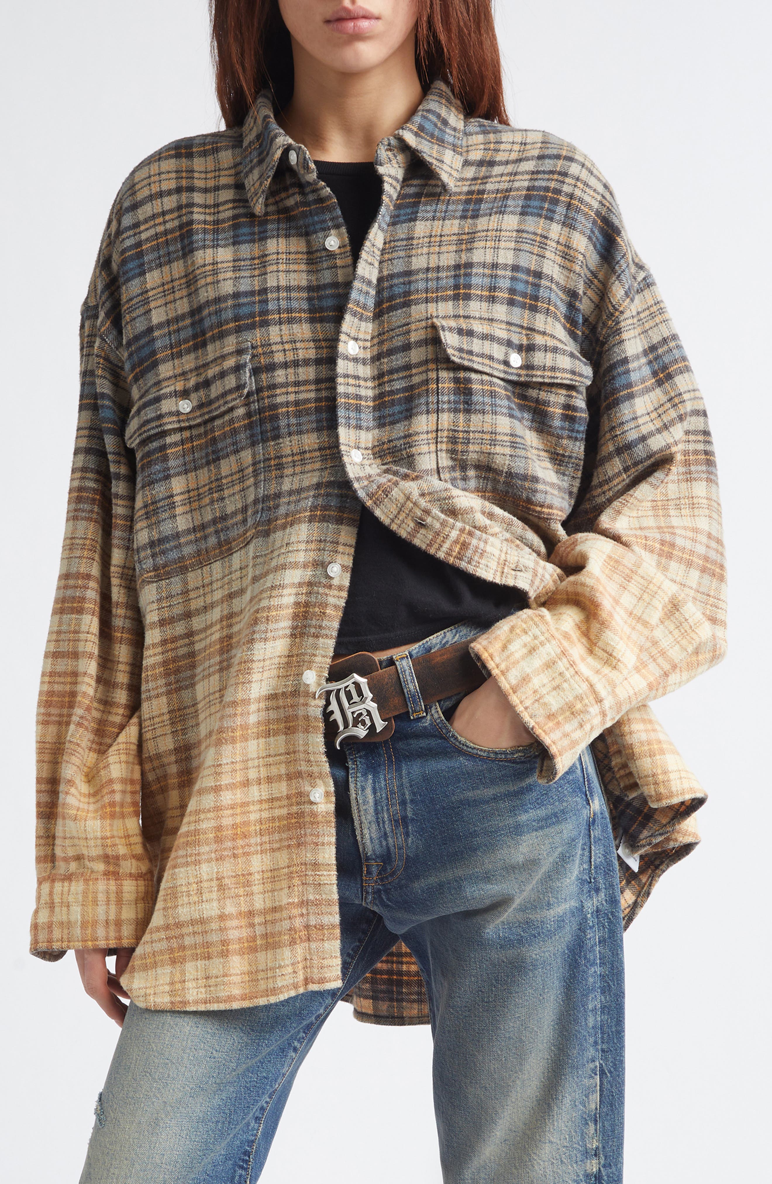 selected DIP BLEACH BLUE YELLOW PLAID
