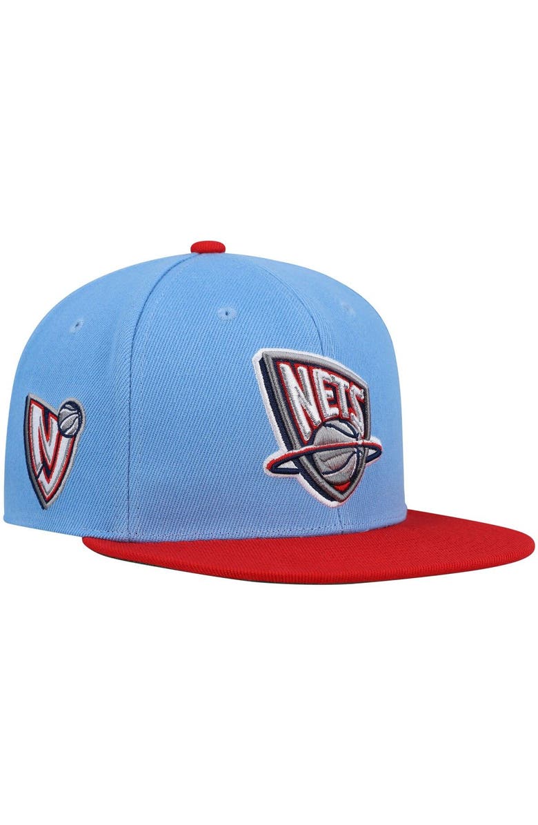 Mitchell & Ness Men's Mitchell & Ness Light Blue/Red New Jersey Nets Hardwood Classics Snapback Hat, Main, color, Light Blue