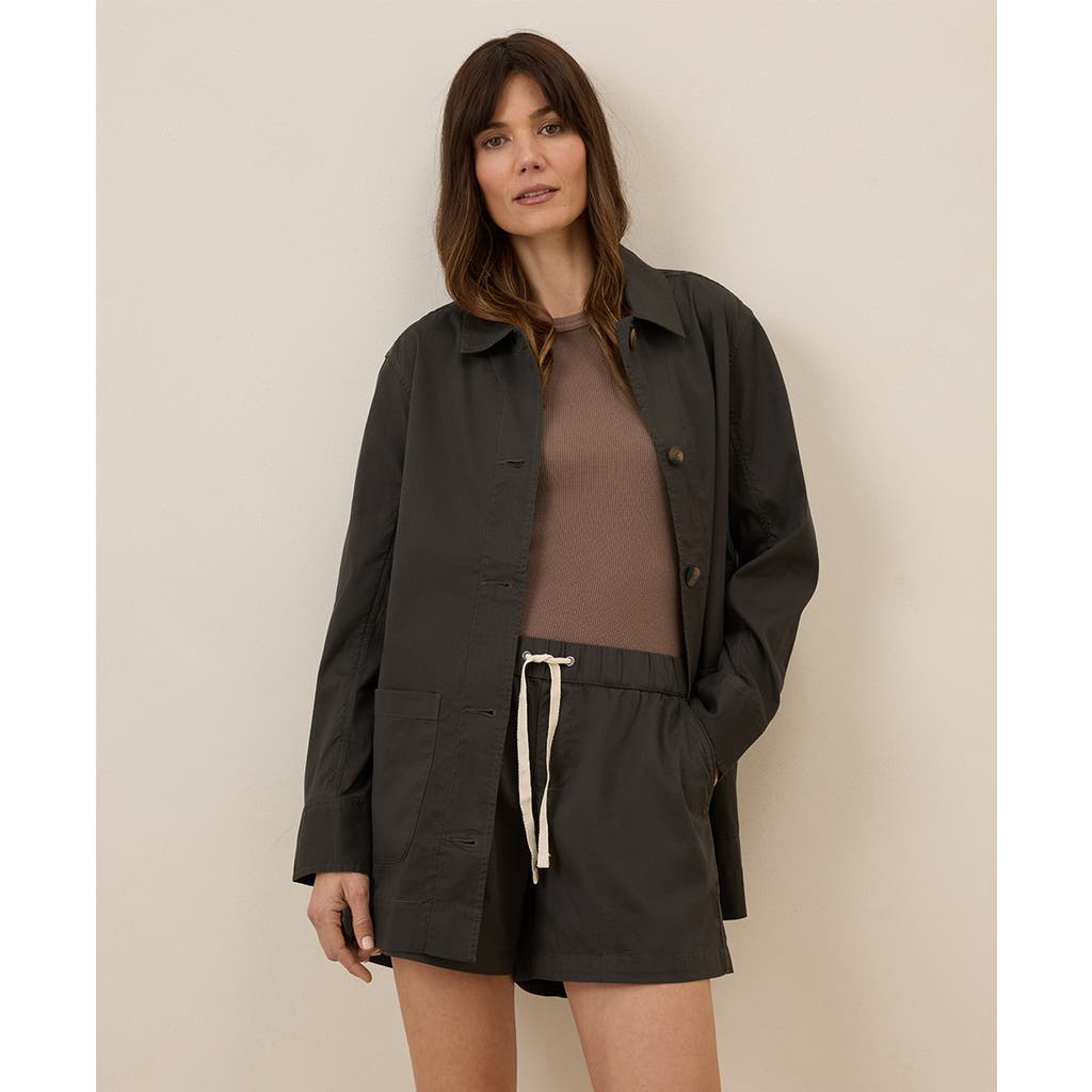 Pact Organic Cotton Daily Twill Oversized Lightweight Jacket In Oak