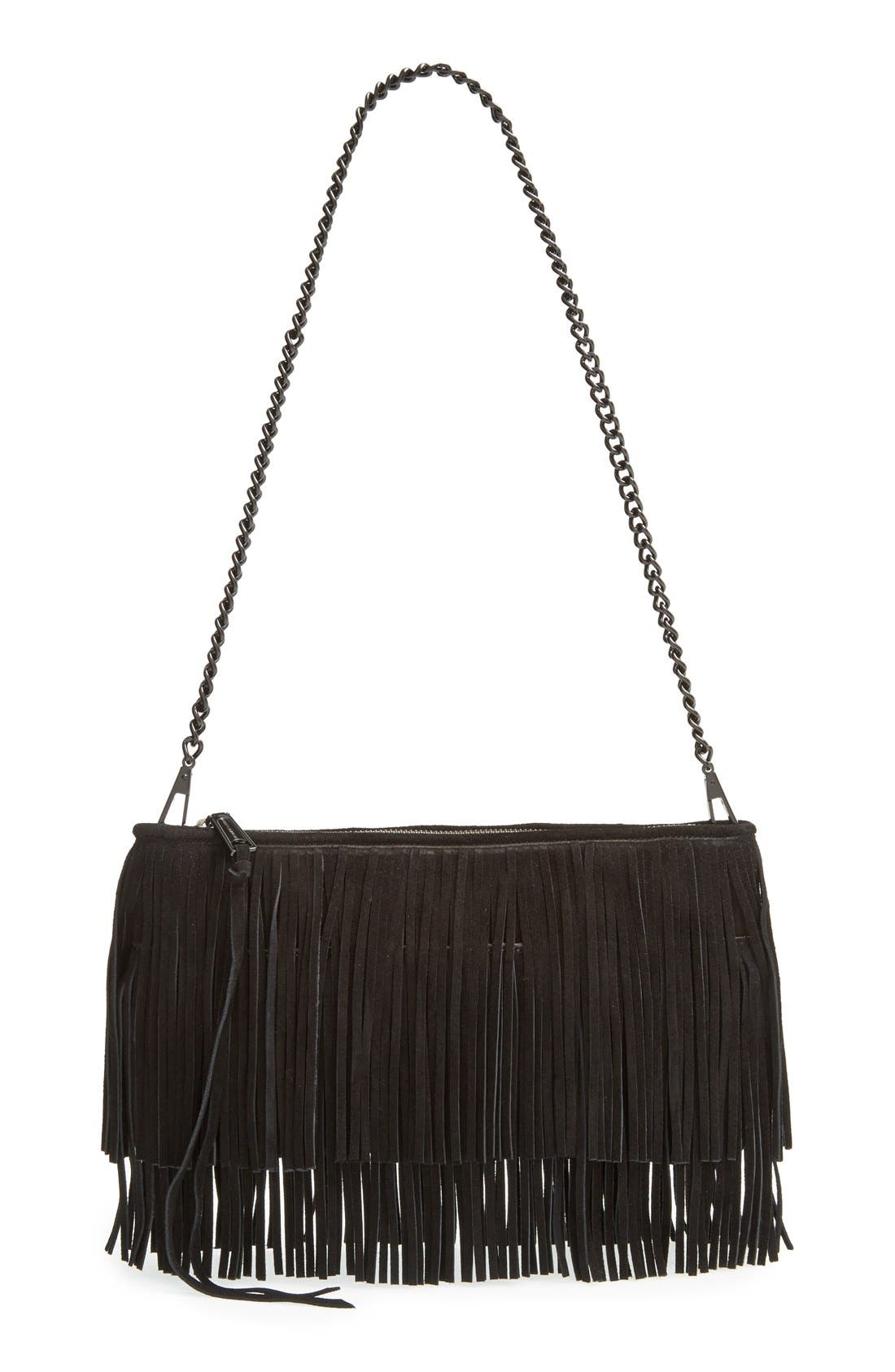 'Large Finn' Clutch, Main, color, BLACK