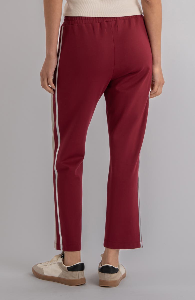 KUT from the Kloth Copa Side Stripe Ankle Track Pants, Alternate, color, Oxblood