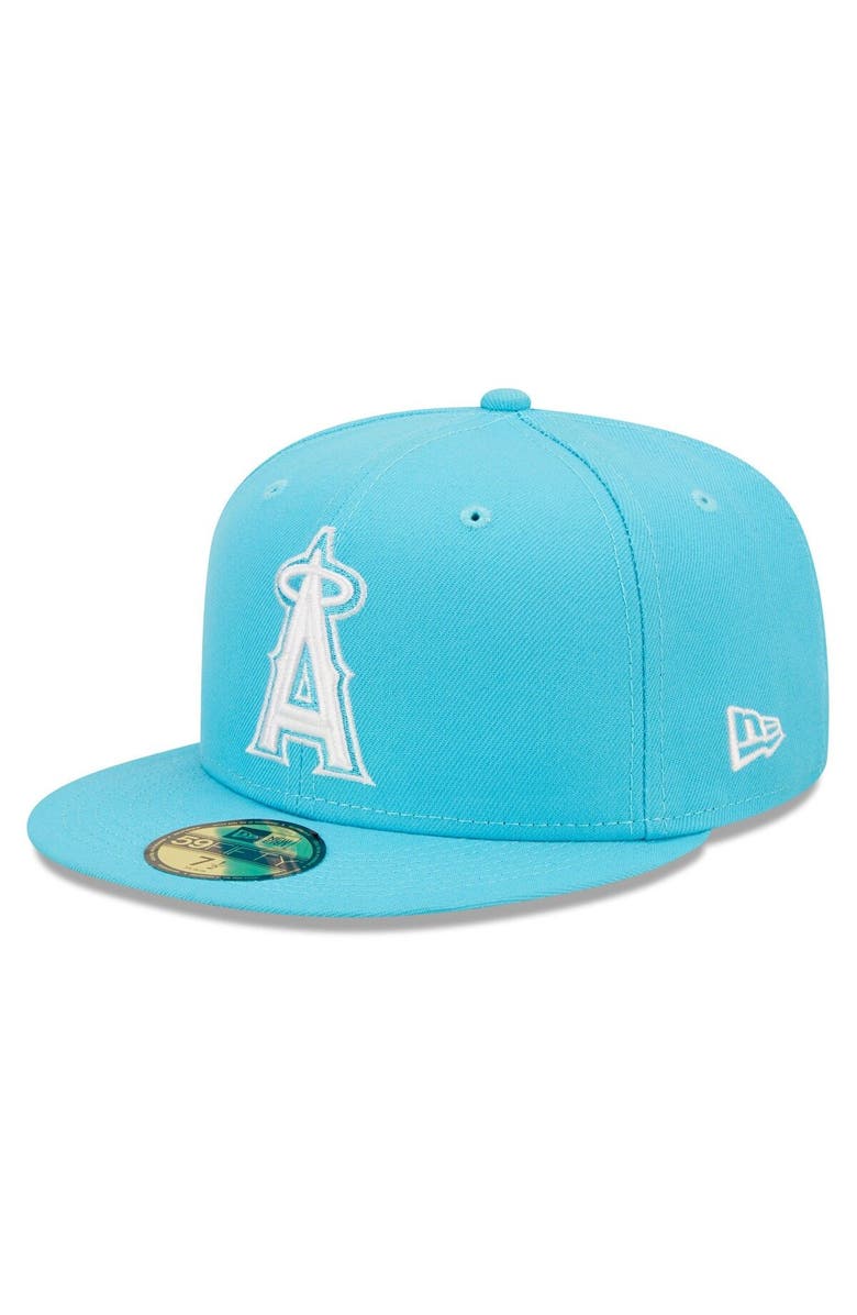 New Era Men's New Era Blue Los Angeles Angels Vice Highlighter Logo 59FIFTY Fitted Hat, Main, color, 