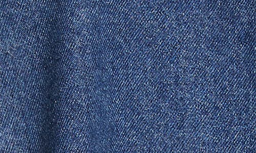 Simone Rocha Embellished Distressed Denim A-line Dress In Blue