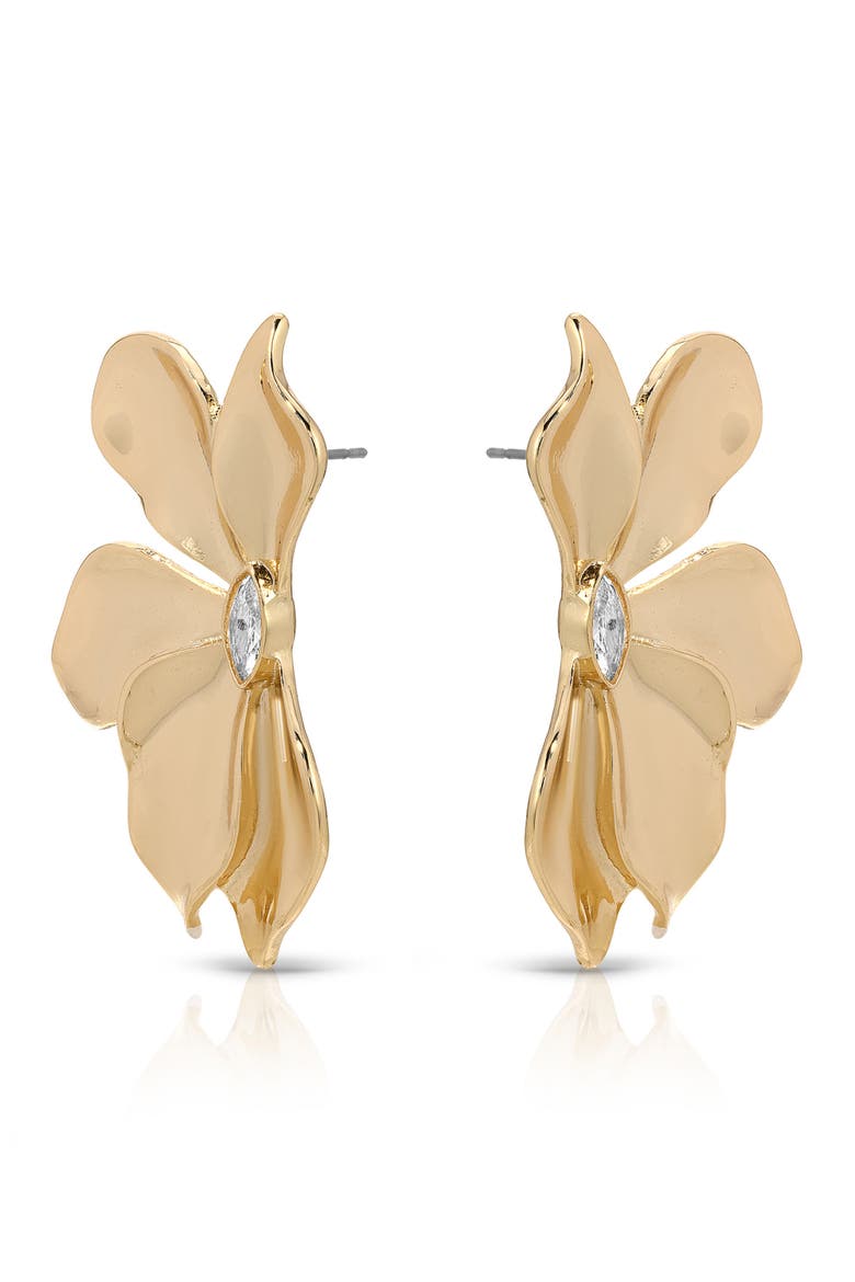 Crystal Bloom Statement Earrings, Alternate, color, GOLD