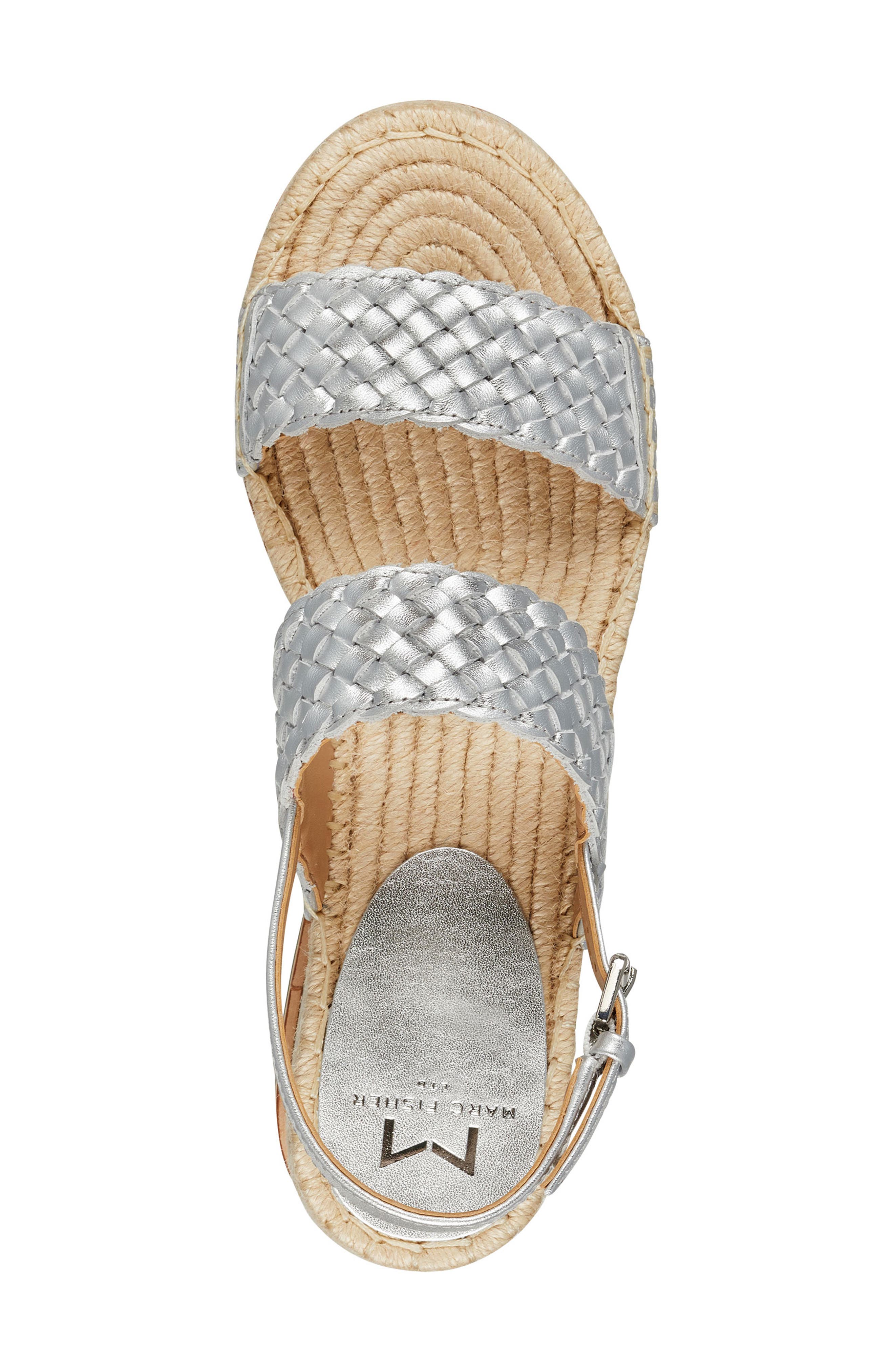 Marc Fisher LTD. Gabli Slingback Sandal, Alternate, color, SILVER LEATHER