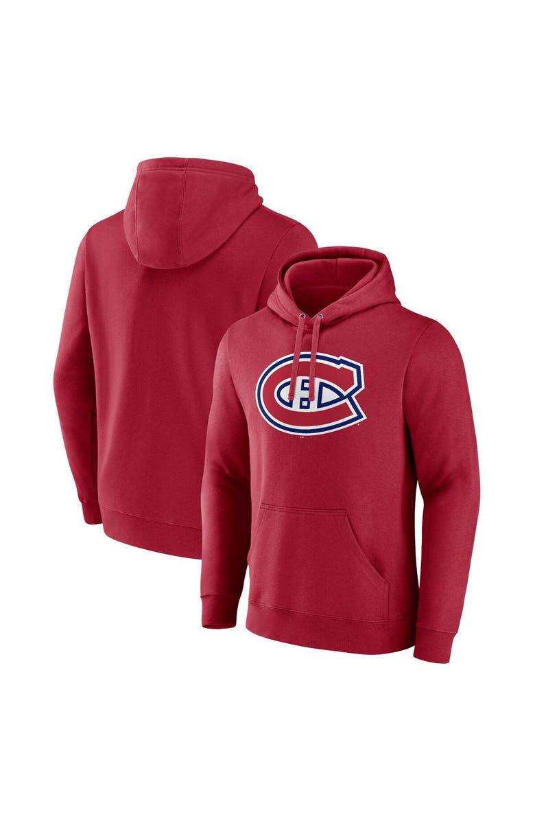 FANATICS Men's Fanatics Branded Red Montreal Canadiens Primary Logo Pullover Hoodie, Main, color, Red