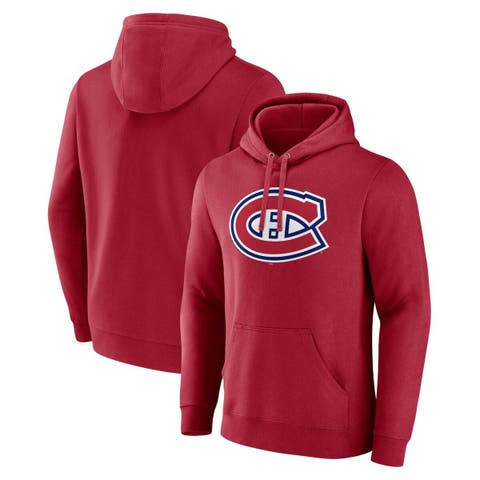 Men's Fanatics Branded Red Montreal Canadiens Primary Logo Pullover Hoodie