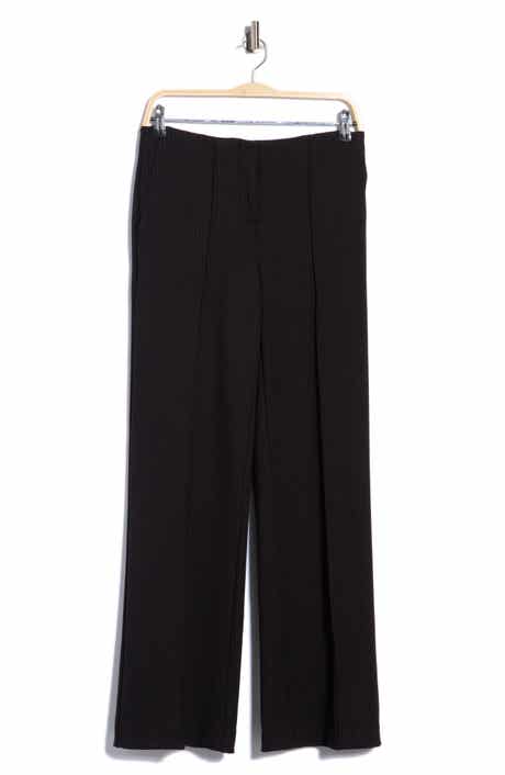 Pleat Front Wide Leg Pants
