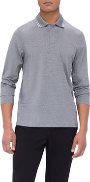 Bugatchi Jacquard Long Sleeve Polo