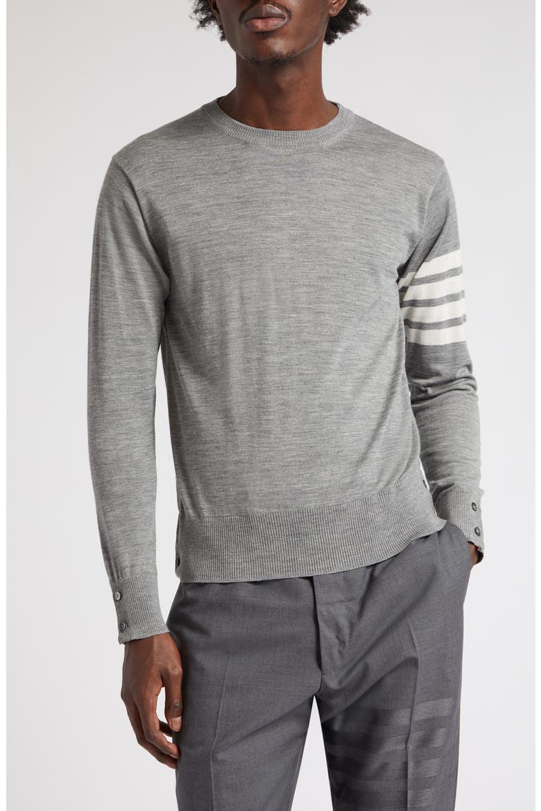 Men's 4-Bar Merino Wool Sweater, Main, color, 058 - PALE GREY