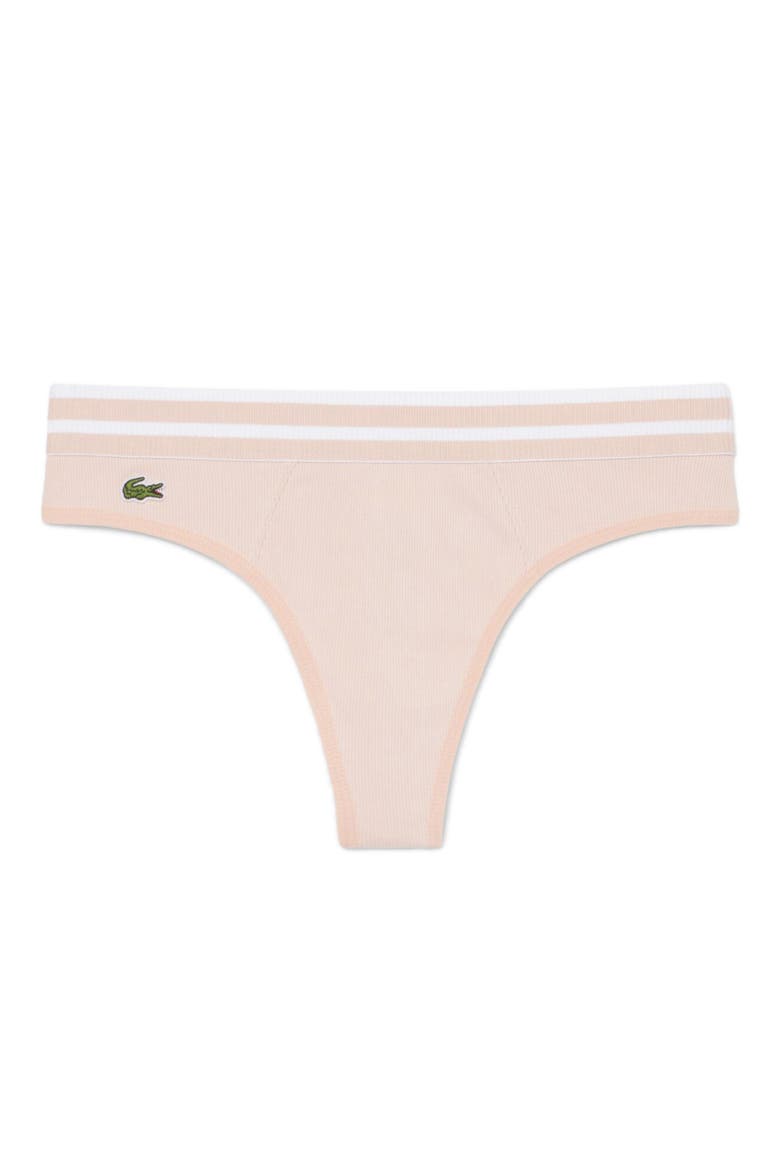 Cotton Blend Rib Thong, Alternate, color, S65 - BISTRE
