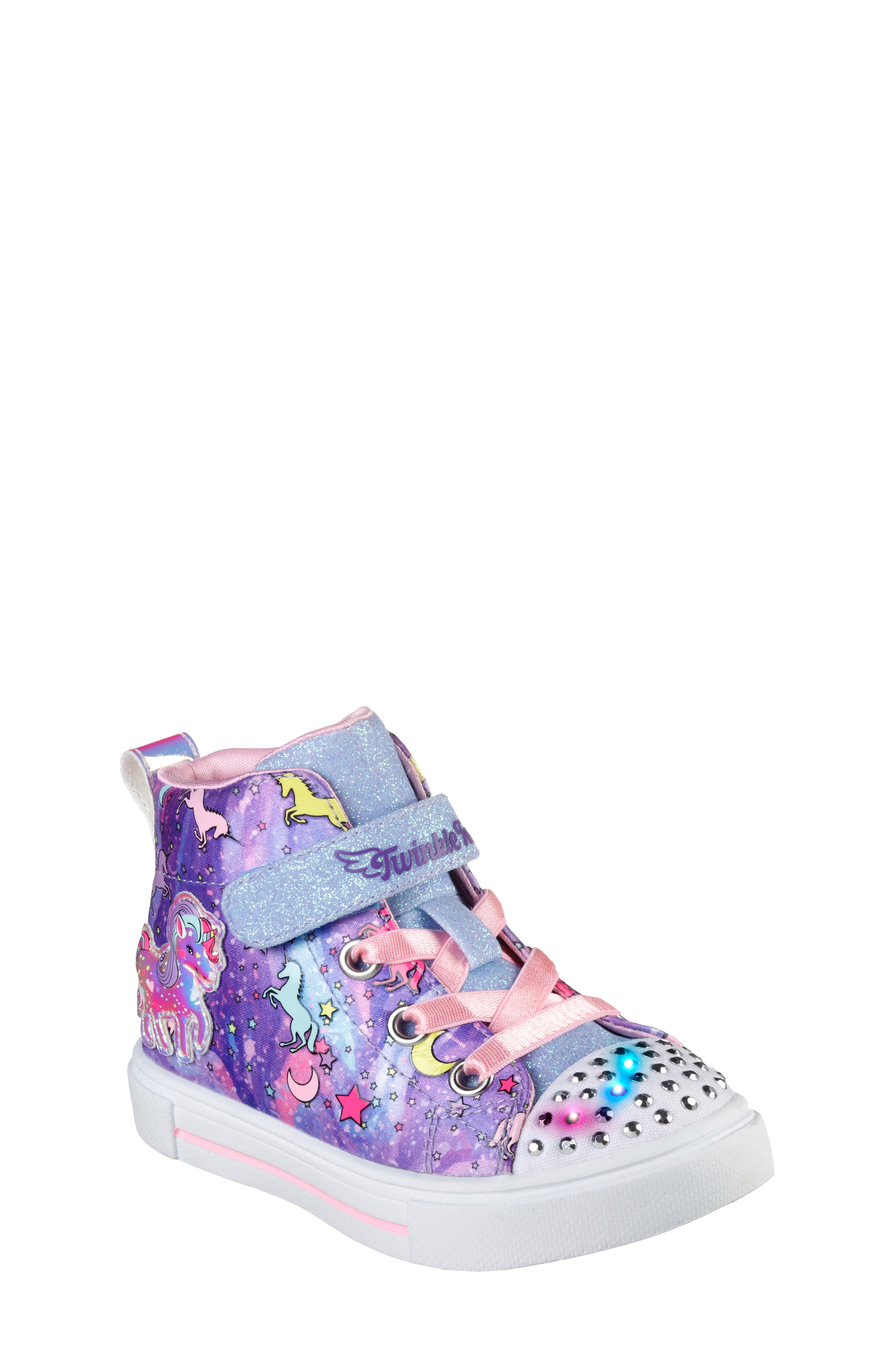 SKECHERS Kids' Twinkle Sparks Light-Up High Top Sneaker, Main, color, 