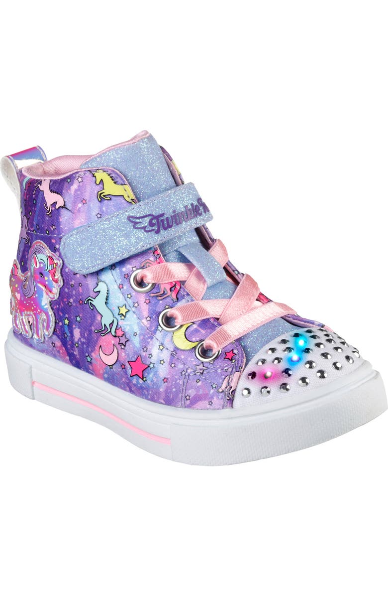 SKECHERS Kids' Twinkle Sparks Light-Up High Top Sneaker, Main, color,