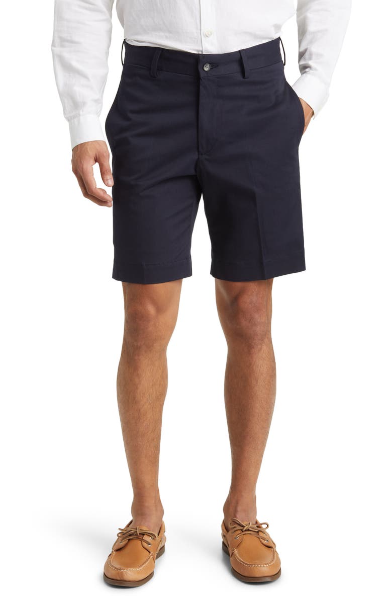 Berle Charleston Khaki Cotton Stretch Twill Shorts, Main, color, Navy