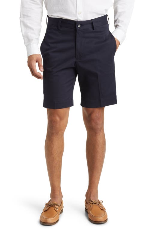 Berle Charleston Khaki Cotton Stretch Twill Shorts in Navy  product