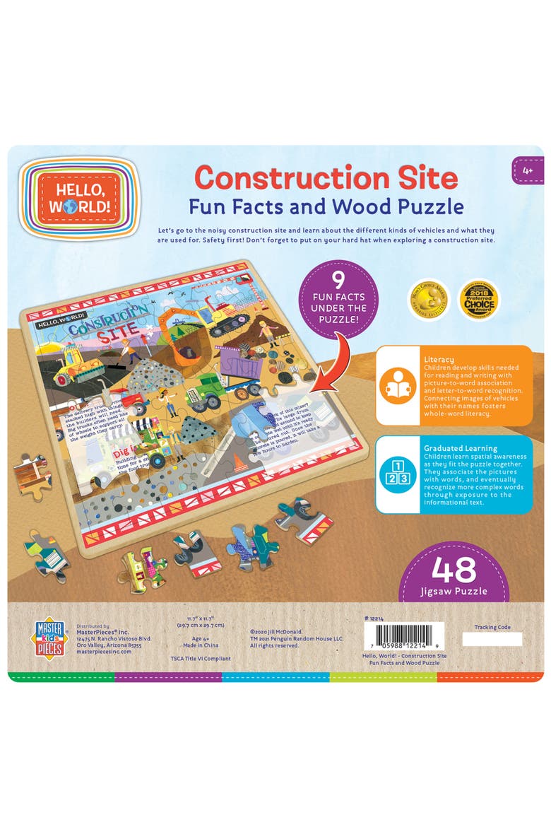 Construction Site 48 Piece Wood Puzzle, Alternate, color, Multicolor
