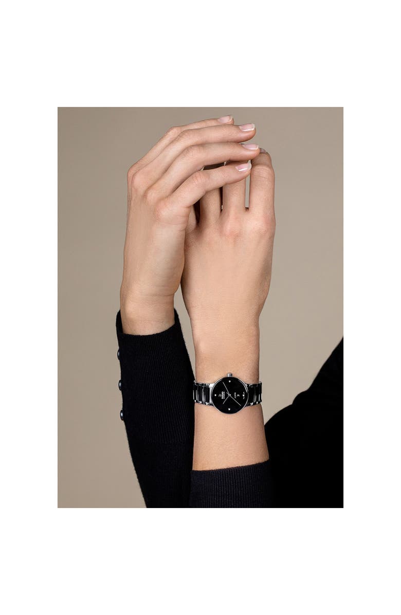 RADO Centrix Diamond Bracelet Watch, 30.5mm, Alternate, color, Black
