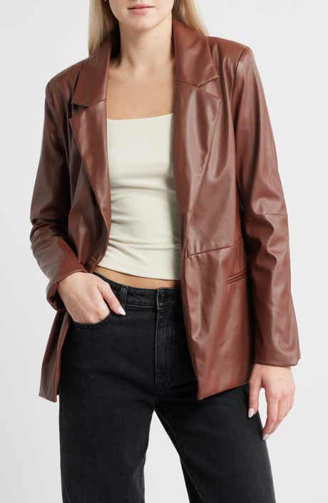 Princess Polly Morrison Faux Leather Blazer