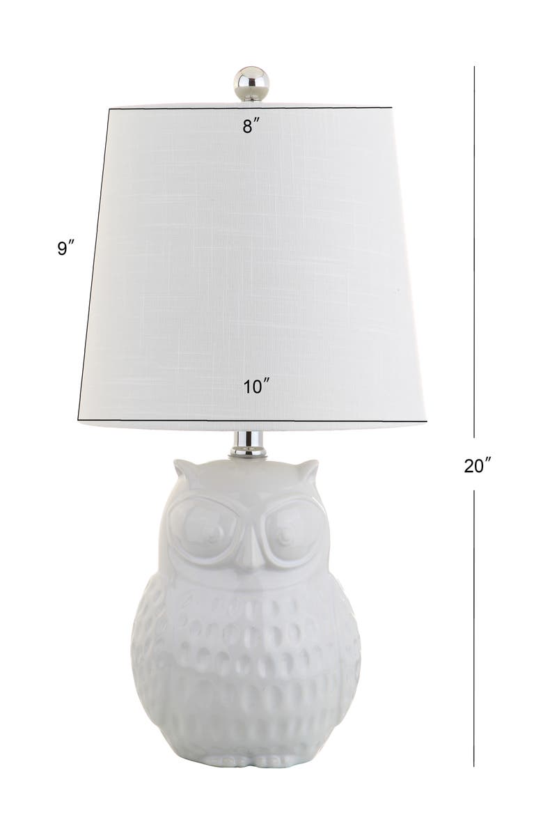 JONATHAN Y Hoot Ceramic Mini LED Table Lamp, Alternate, color, White