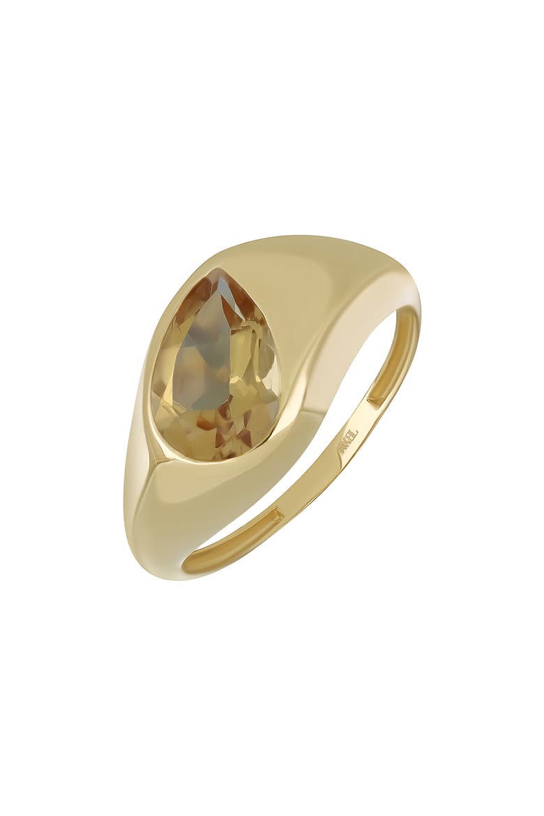 14K Gold Chunky Topaz Ring, Main, color, 14K YELLOW GOLD / CITRINE