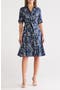 Stripe Cap Sleeve Belted Sheath Dress