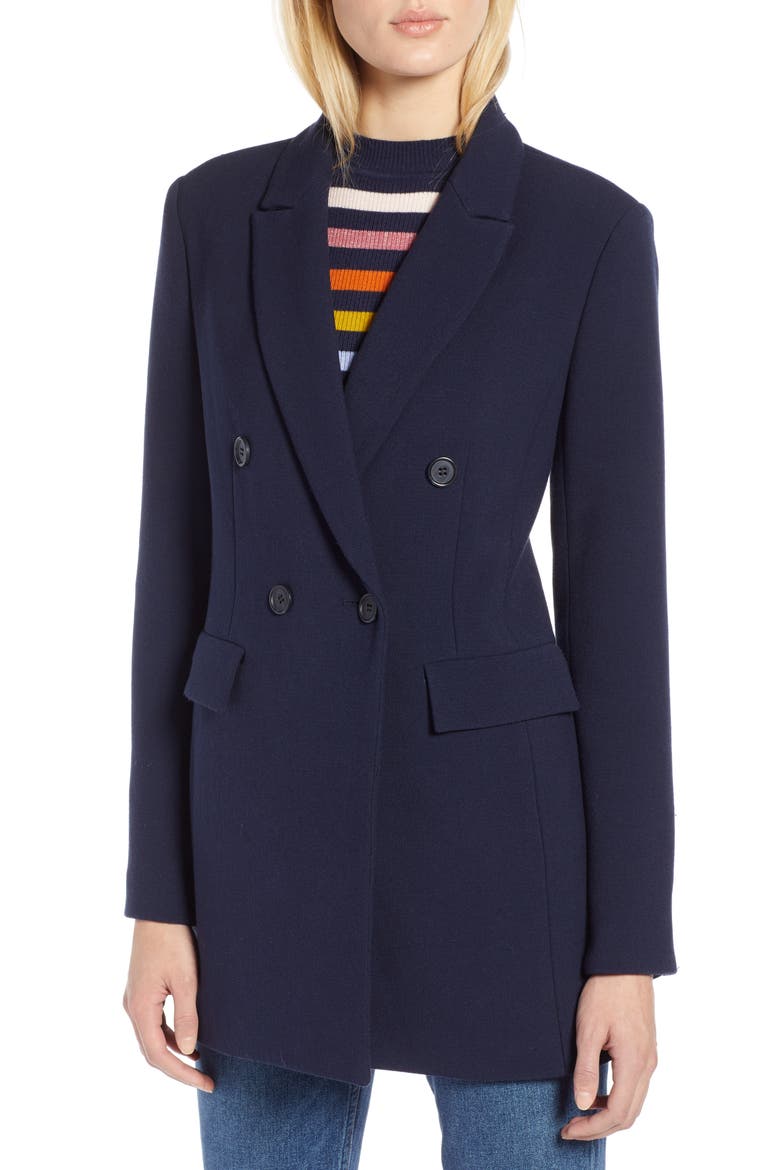 x Atlantic-Pacific Menswear Double Breasted Blazer, Alternate, color, NAVY