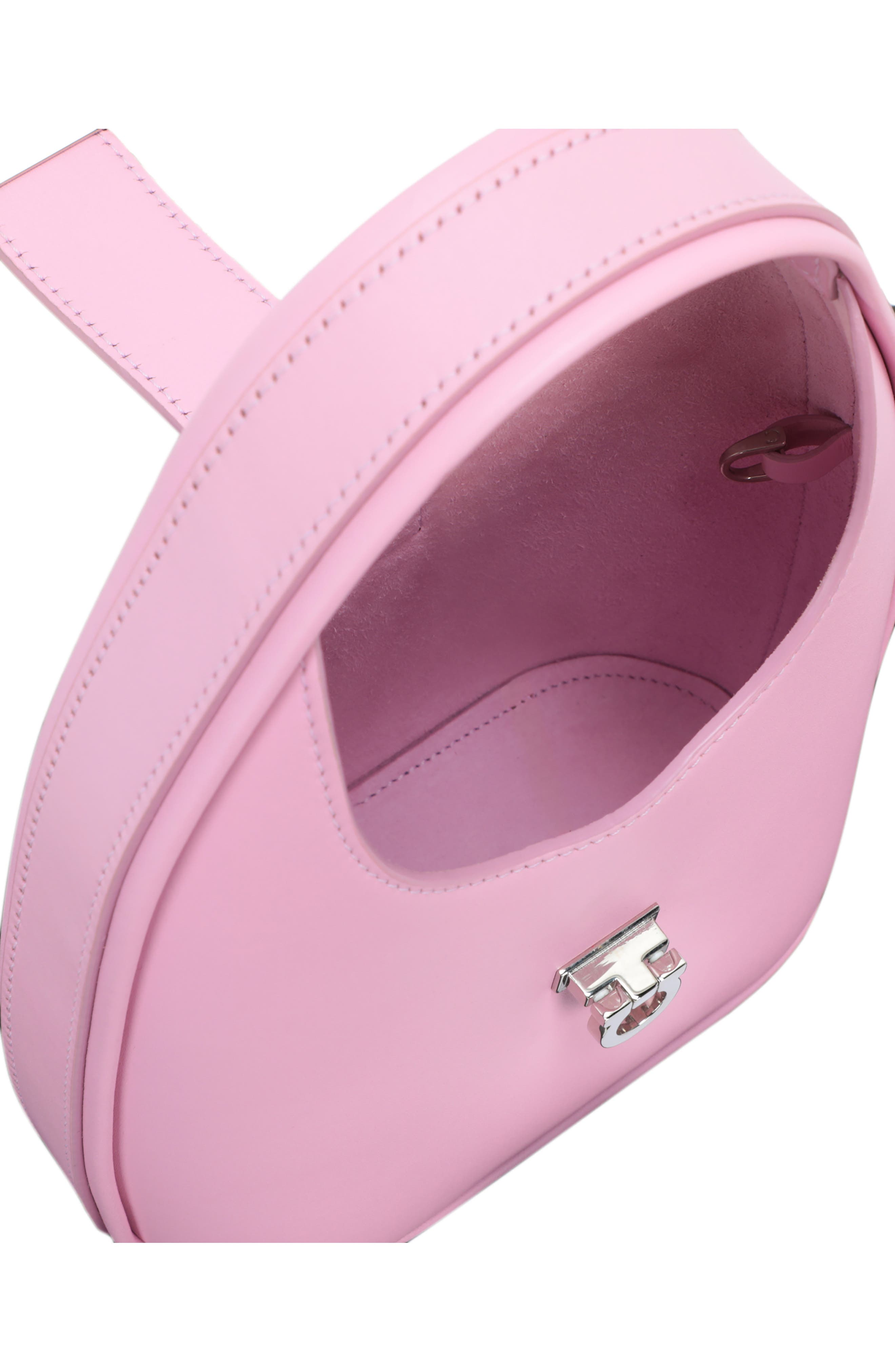 FERRAGAMO Gancio Leather Shoulder Bag, Alternate, color, 