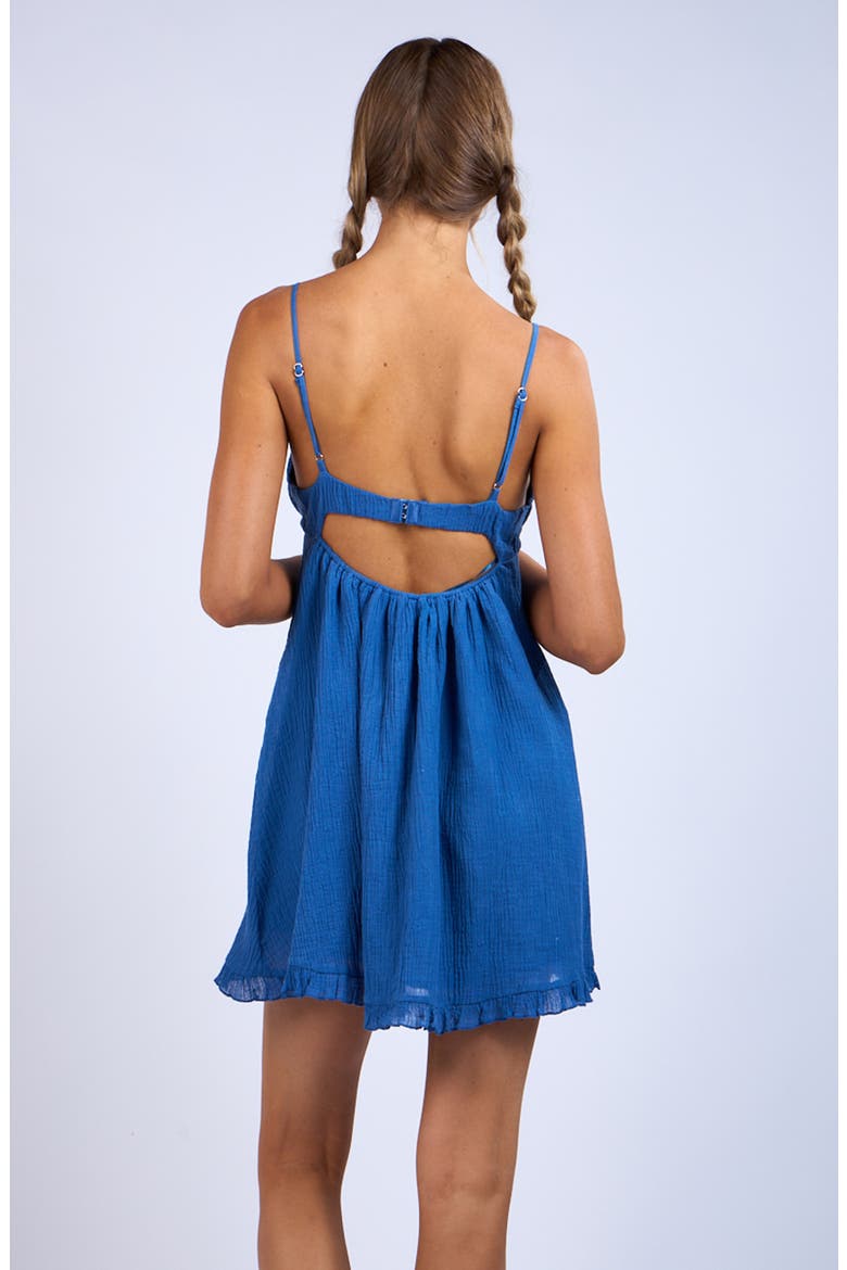 Sweetheart Open Back Babydoll Dress, Alternate, color, BLUE