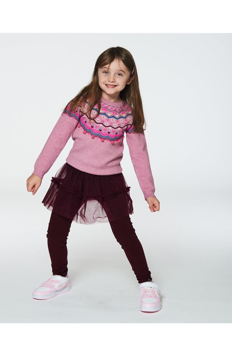 Deux par Deux Little Girl's Fairisle Sweater Lavender, Alternate, color, 