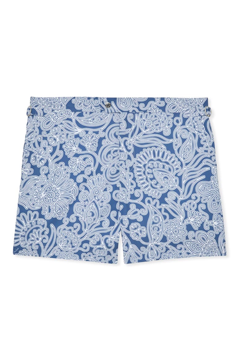 Fallow Floral Side Adjuster Swim Trunks, Alternate, color, AIRFORCE BLUE