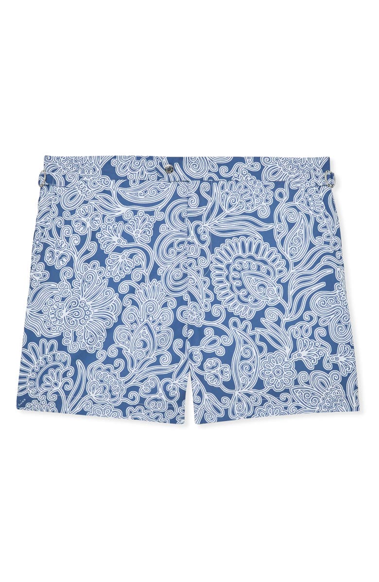 Reiss Fallow Floral Side Adjuster Swim Trunks, Alternate, color, Airforce Blue