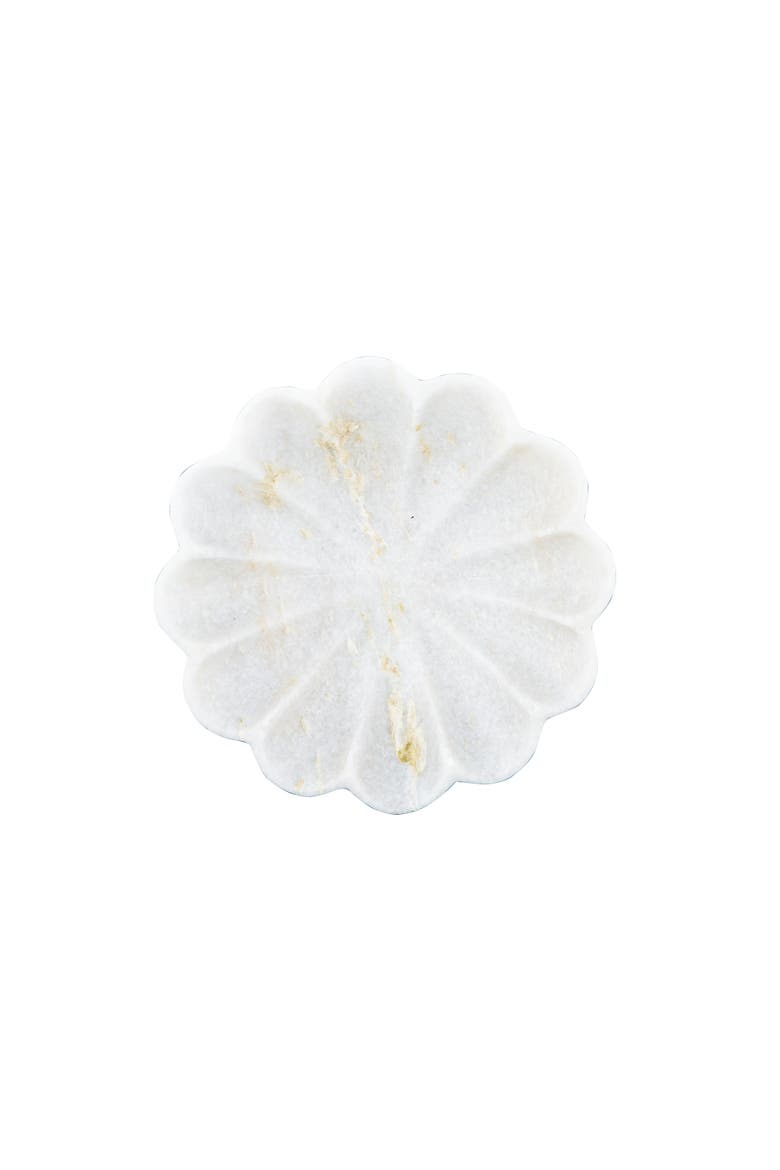 Carved Marble Dish, Alternate, color, White