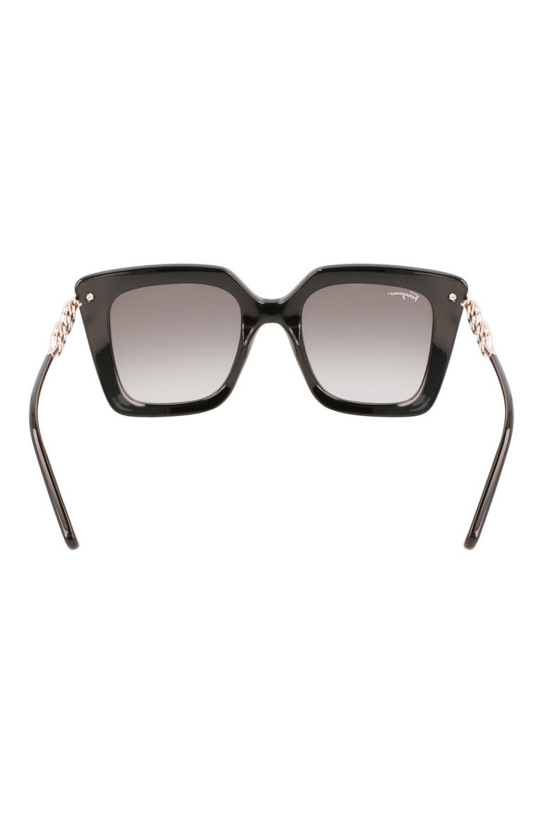 Gancini 51mm Rectangular Sunglasses, Alternate, color, BLACK