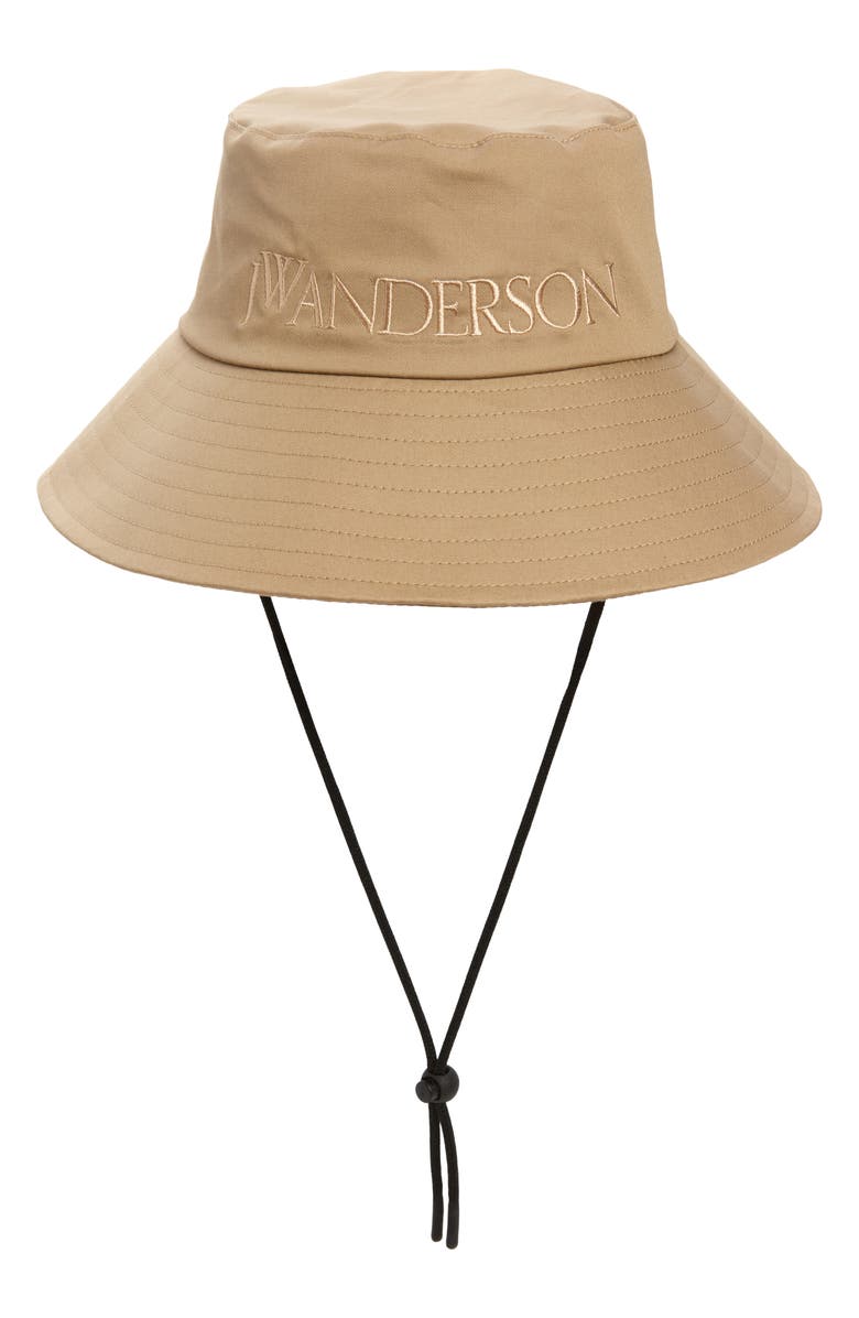JW Anderson Logo Cotton Twill Bucket Hat, Main, color, 