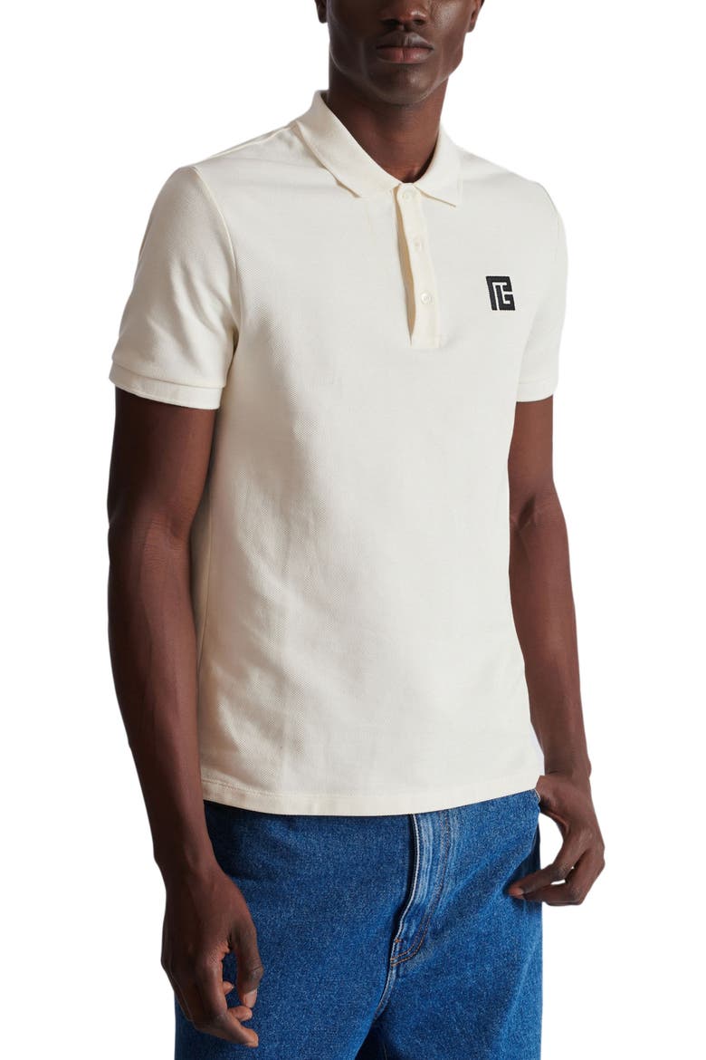 Embroidered cotton polo, Alternate, color, white