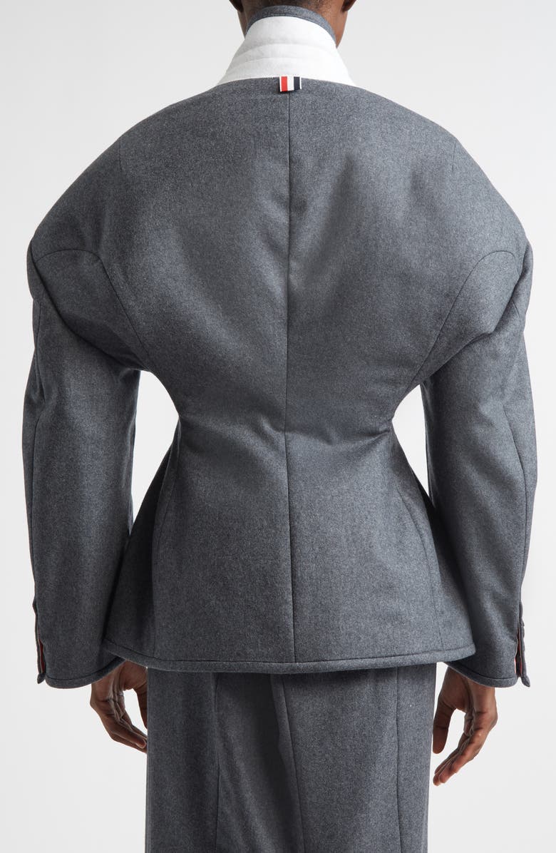 Thom Browne Nipped Waist Coat, Alternate, color, Dark Grey