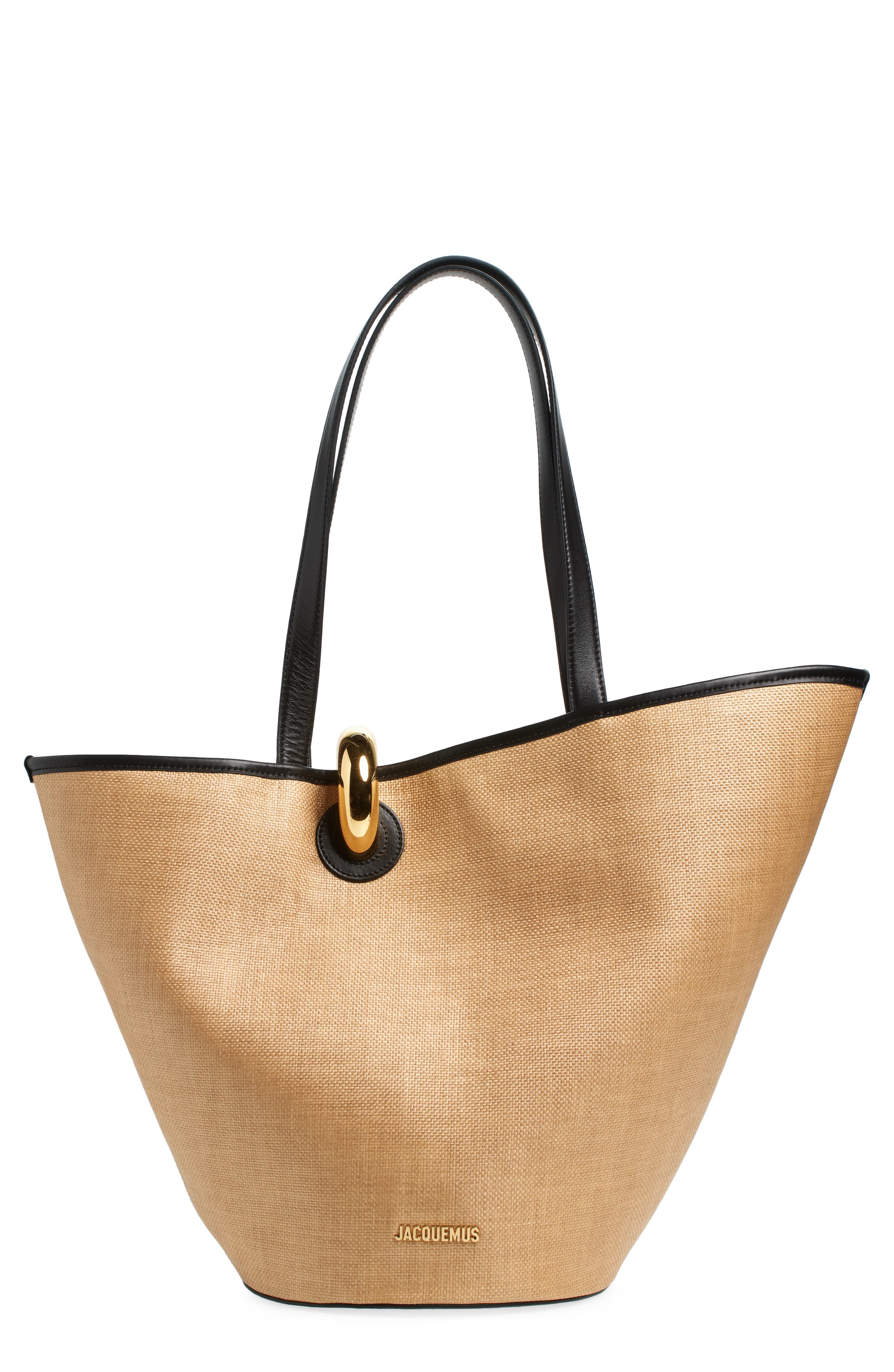 Le Bambola Faux Raffia Tote, Main, color, IVORY / BLACK 1FY