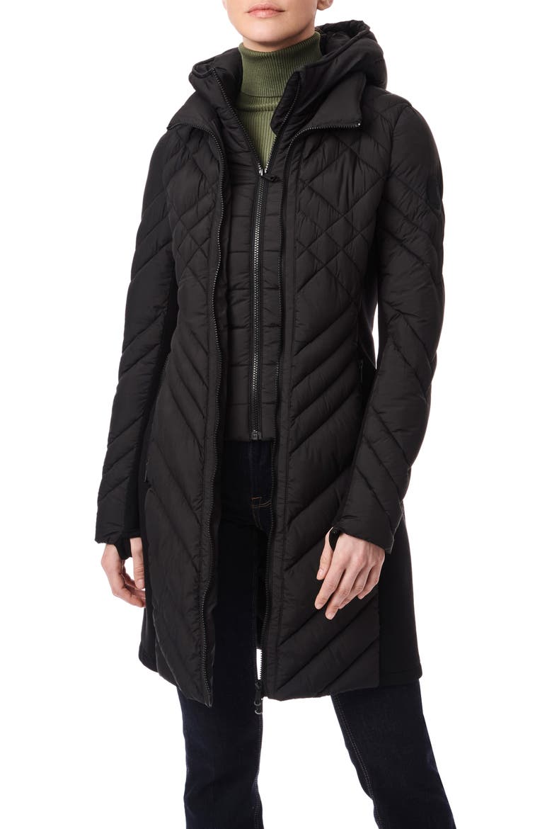 Hooded Puffer Jacket, Main, color, BLACK