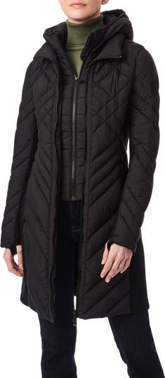 Bernardo NWT Washington SQ Hooded Puffer Jacket Black Coat popular Size Small