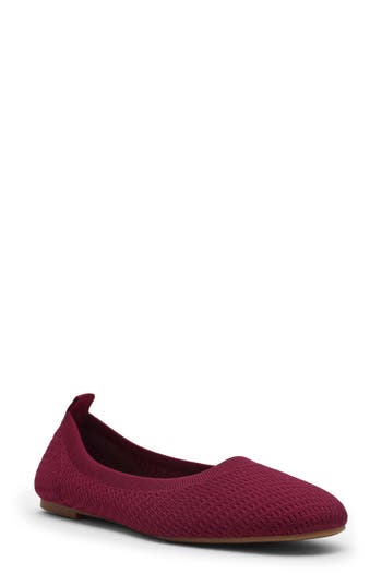 Anne Klein Joyy Knit Ballet Flat In Burgundy