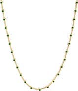BY ADINA EDEN Colored CZ Stationed Bar Tennis Necklace