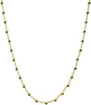 BY ADINA EDEN Colored CZ Stationed Bar Tennis Necklace