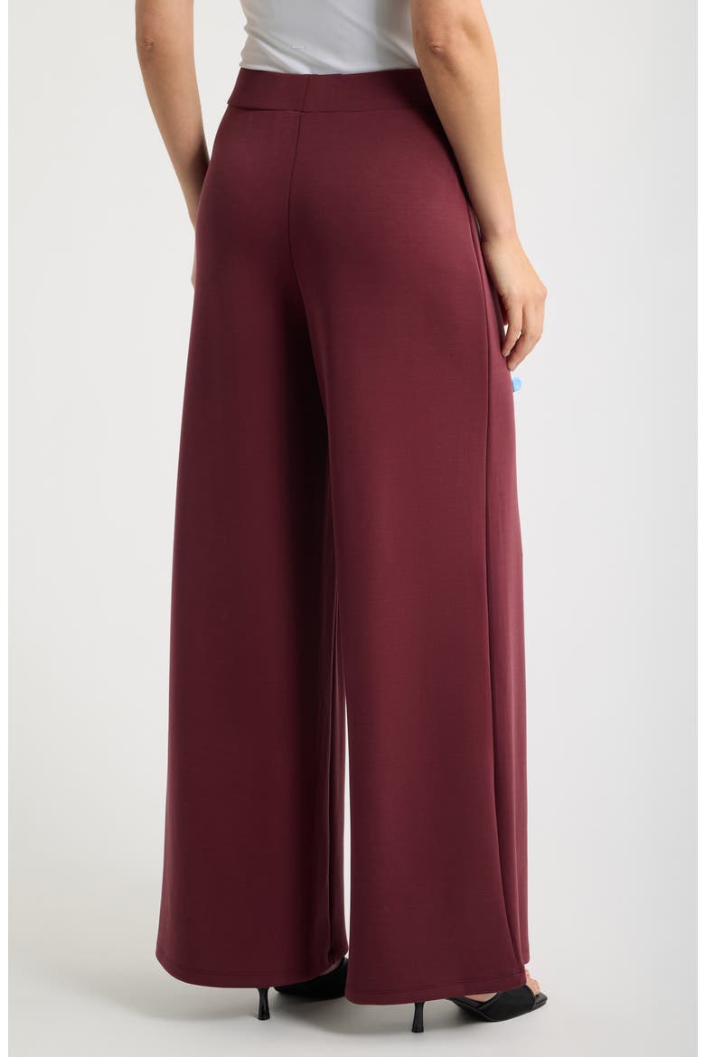 Pull-On Wide Leg Pants, Alternate, color, BORDEAUX