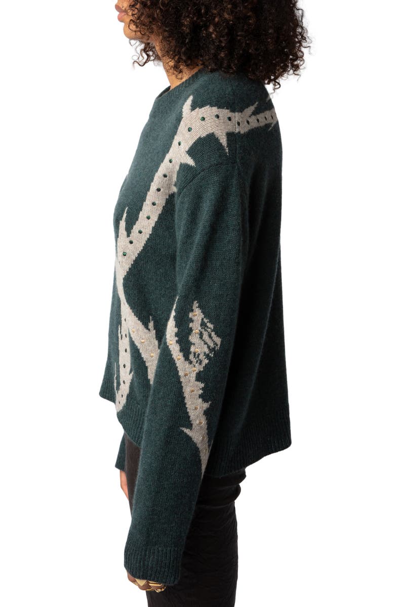 Zadig & Voltaire Markus Vegetal Cashmere Sweater, Alternate, color, 