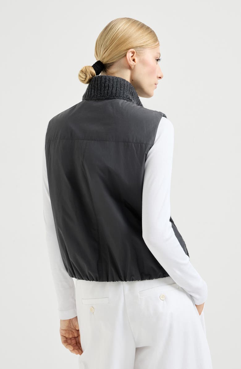Brunello Cucinelli Cashmere down vest, Alternate, color, Lignite Grey